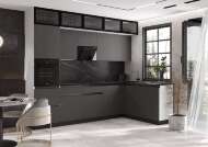 Кухня Техно-6 3,0х1,8м (Белый/Графит софт NEW) Кухня Техно-6 3,0х1,8м (Белый/Графит софт NEW)