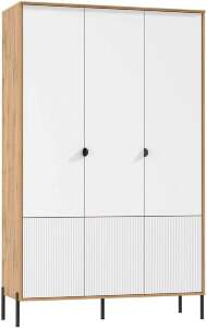 Шкаф для одежды 72.02 Кензо Дуб Вотан / Белый глянец снег