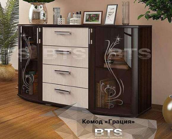 Комод-витрина Грация-2 БТС (Лоредо) Комод-витрина Грация-2 БТС (Лоредо)