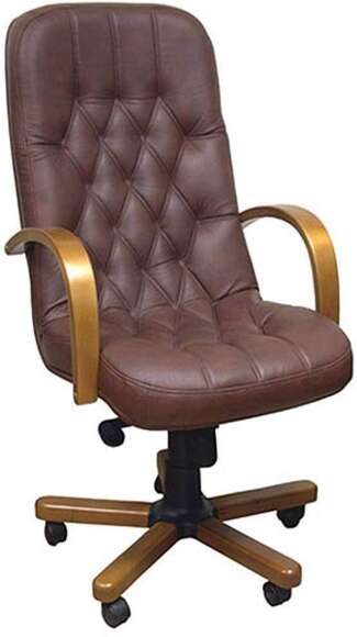 Кресло Премьер 1Д светлый орех/к/з коричневый