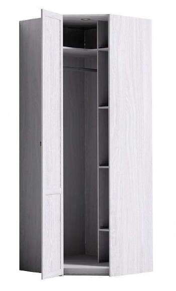 Шкаф угловой с зеркалом Sherlock 63, ясень светлый