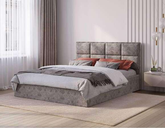 Кровать 160х200 с настилом ЛДСП Линда, грей Кровать 160х200 с настилом ЛДСП Линда, грей