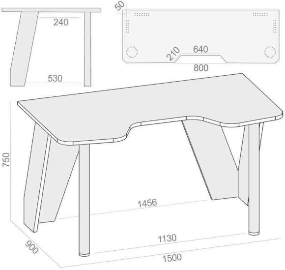Игровой компьютерный стол КСТ-116 / Белый/Черный