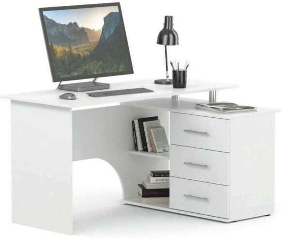 Компьютерный стол КСТ-09 правый / Белый