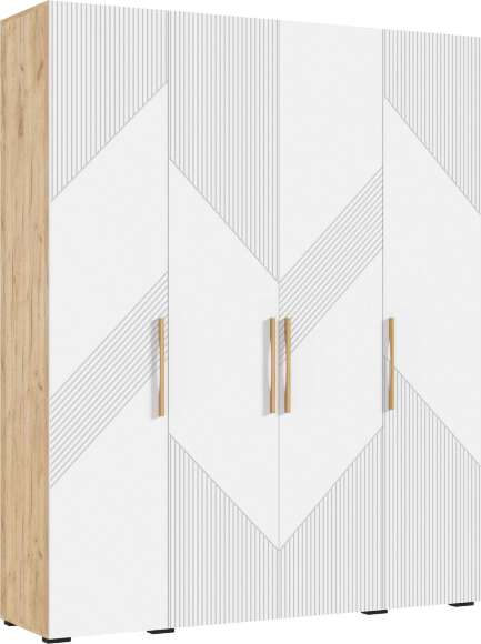 Шкаф Ирис с антресолью (1800), Браш Вайт, Дуб Крафт Шкаф Ирис с антресолью (1800), Браш Вайт, Дуб Крафт