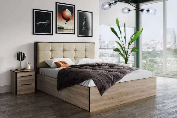 Кровать 160х200 с ортопедическим основанием Лирика ЛК-2, карамель Кровать 160х200 с ортопедическим основанием Лирика ЛК-2, карамель