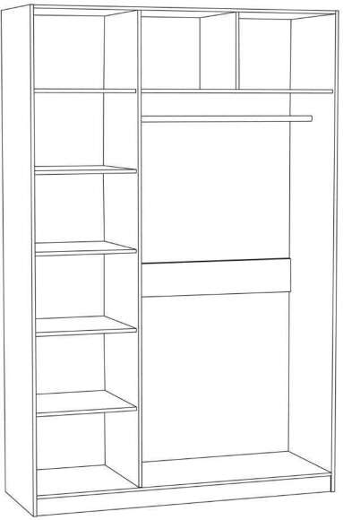 Шкаф комбинированный Ливерпуль 08.45.01, Белый, Ясень ваниль Шкаф комбинированный Ливерпуль 08.45.01, Белый, Ясень ваниль