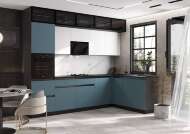 Кухня Техно-6 3,0х1,8м (Браш Блю/Браш Вайт, Белый) Кухня Техно-6 3,0х1,8м (Браш Блю/Браш Вайт, Белый)