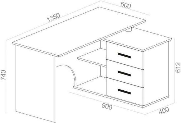 Компьютерный стол КСТ-09 правый / Венге Компьютерный стол КСТ-09 правый / Венге