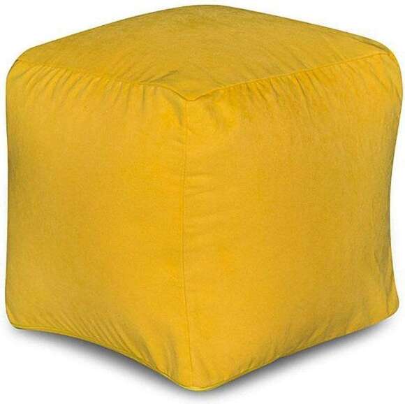 Пуфик Куб микровельвет желтый