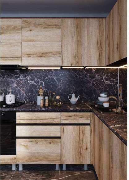 Угловая кухня Плейона 2.6м х 2.2 м, венге/дуб делано Угловая кухня Плейона 2.6м х 2.2 м, венге/дуб делано