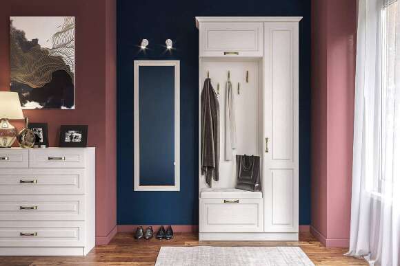 Шкаф комбинированный Ливерпуль 13.21, Белый, Ясень ваниль