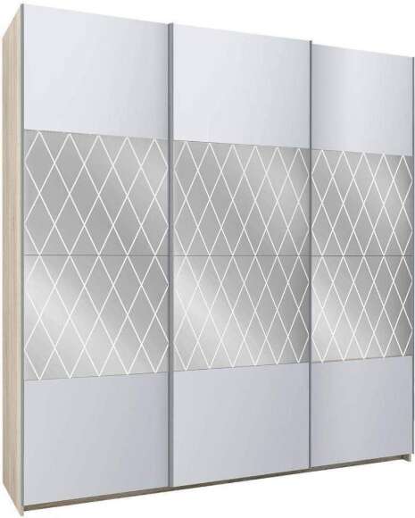 Шкаф-купе Fortune-14 2.2 м тип 3 сонома / белый / зеркало