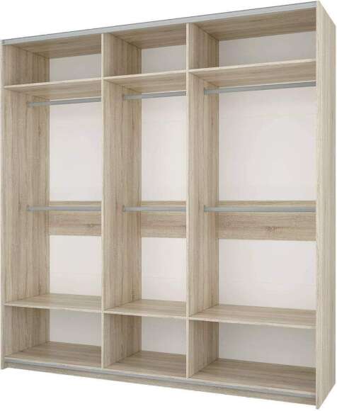 Шкаф-купе Fortune-14 2.2 м тип 3 сонома / белый / зеркало