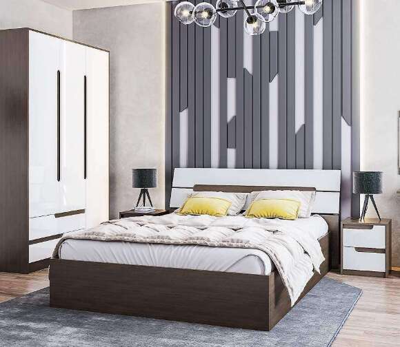 Кровать 140х200 с настилом ДСП Гавана (ТЭКС) Белый глянец Кровать 140х200 с настилом ДСП Гавана (ТЭКС) Белый глянец