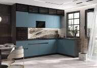 Кухня Техно-6 3,0х1,8м (Браш Блю/Браш Вайт, Графит) Кухня Техно-6 3,0х1,8м (Браш Блю/Браш Вайт, Графит)