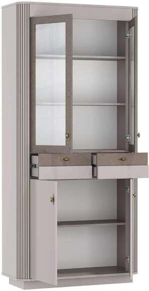 Шкаф-витрина Фантазия 34.05 Кашемир / Кашемир патина Шкаф-витрина Фантазия 34.05 Кашемир / Кашемир патина