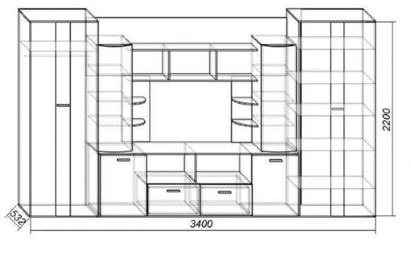 Стенка для гостиной Венеция БТС (Венге) Стенка для гостиной Венеция БТС (Венге)