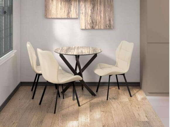 Столовая группа Рим-Монако СМ-10 ноги прямоугольные черные