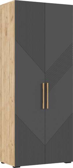 Шкаф Ирис с антресолью (900), Браш Графит, Дуб Крафт Шкаф Ирис с антресолью (900), Браш Графит, Дуб Крафт