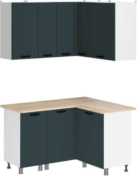 МК Аленушка Угловая Лаванда Изумруд,скоба черный,сонома