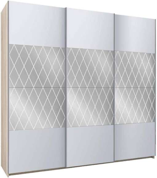 Шкаф-купе Fortune-14 2.4 м тип 3 сонома / белый / зеркало