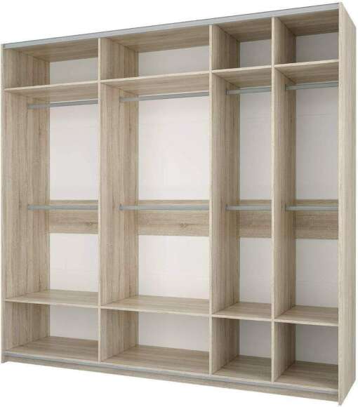 Шкаф-купе Fortune-14 2.4 м тип 3 сонома / белый / зеркало