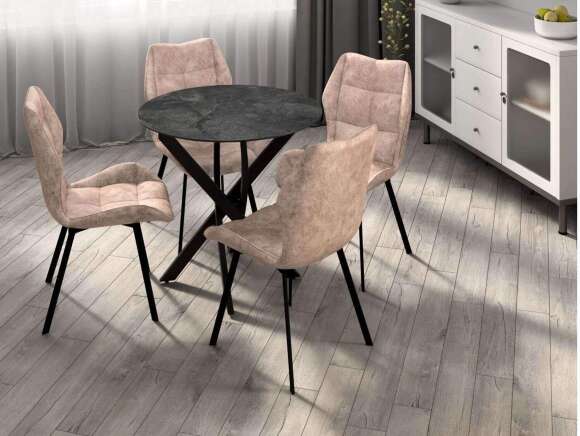 Столовая группа Рим-Монако СМ-11 ноги прямоугольные черные