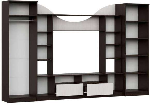 Стенка в гостиную МГС-8 (Арника) Венге / Ясень Анкор светлый Стенка в гостиную МГС-8 (Арника) Венге / Ясень Анкор светлый