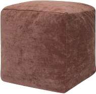 Пуфик Куб микровельвет коричневый