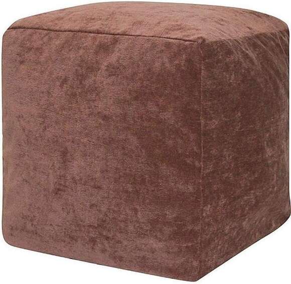 Пуфик Куб микровельвет коричневый