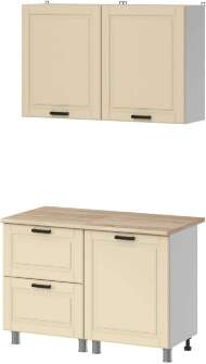 МК Аленушка 1,2м с ящ. Астра Крем,скоба черный,сонома МК Аленушка 1,2м с ящ. Астра Крем,скоба черный,сонома