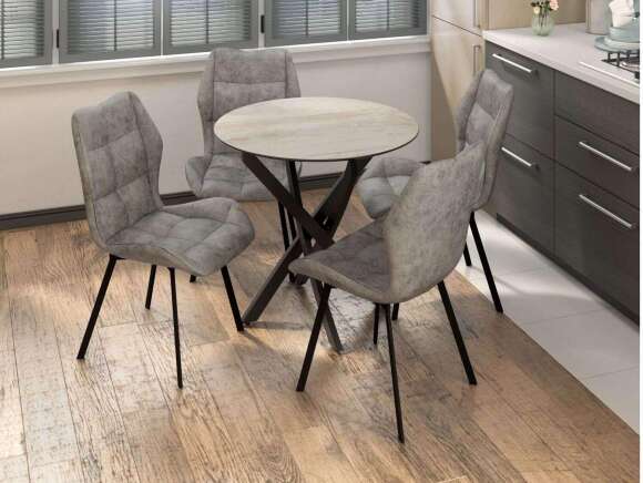 Столовая группа Рим-Монако СМ-12 ноги прямоугольные черные