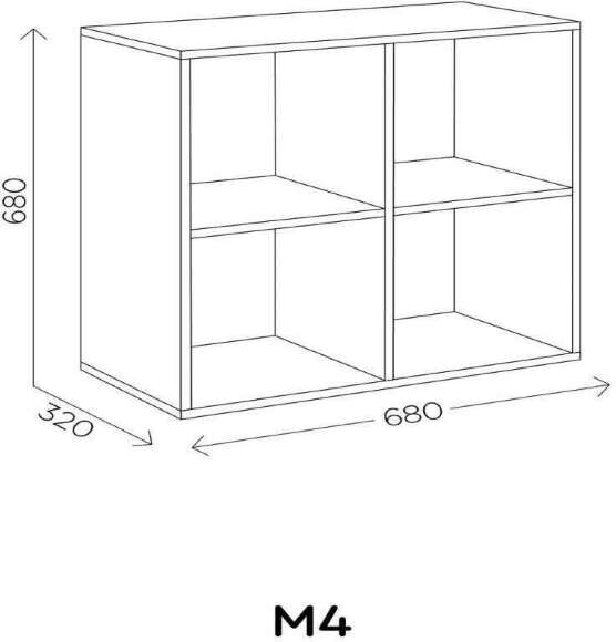Агата М4 Стеллаж 4-х секционный  Белый