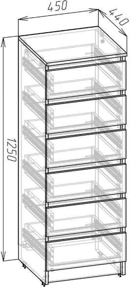 Комод Зара ЗК-45-6 (Крафт золотой / Крафт белый)