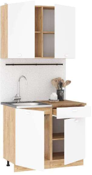 Кухня Дана 1.0 (Белый / Дуб Крафт золотой)