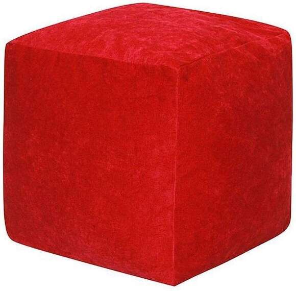 Пуфик Куб микровельвет красный