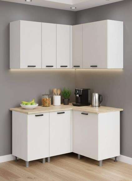 МК Аленушка Угловая Лаванда Молочный,скоба черный,сонома