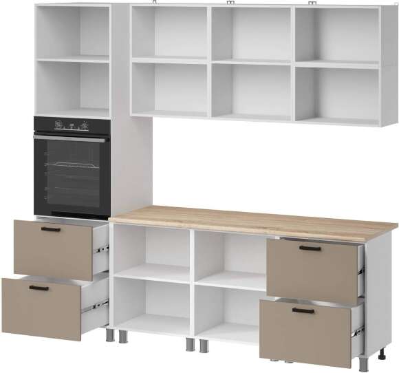 МК Аленушка 2,4м Орешник Матовый Вижен,скоба черный,сонома