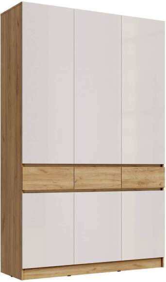 Шкаф 3-х створчатый Роджина дуб крафт / белый глянец