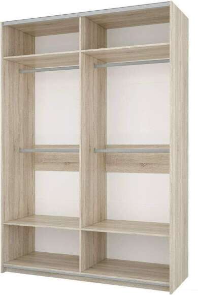 Шкаф-купе Fortune-6 1.6 м тип 4 сонома / белый / зеркало