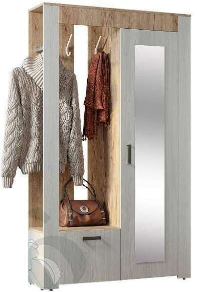 Прихожая Франк (Мебелони) Ясень белый / Крафт