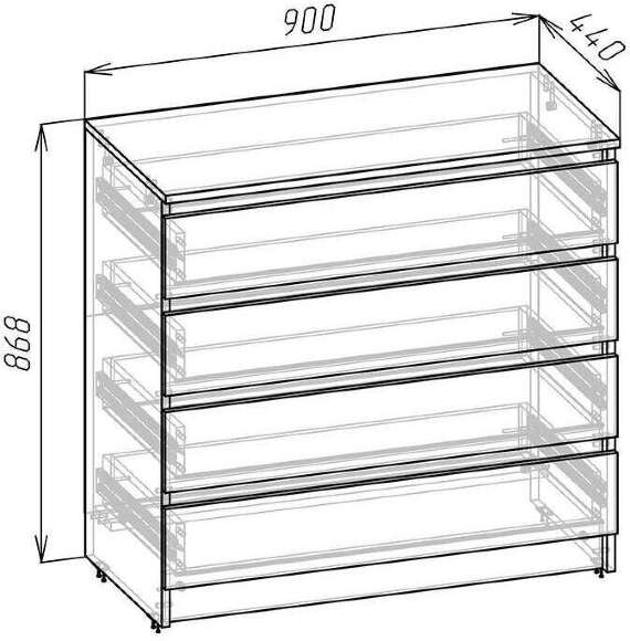 Комод Зара ЗК-9-4 (Крафт золотой / Крафт белый)