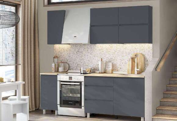 Кухня Денвер 1.6 Комплект (Графит Серый) Кухня Денвер 1.6 Комплект (Графит Серый)