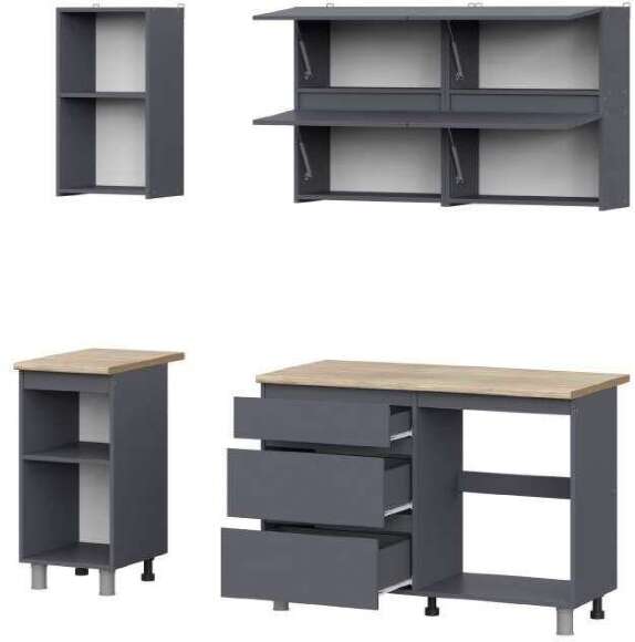 Кухня Денвер 1.6 Комплект (Графит Серый) Кухня Денвер 1.6 Комплект (Графит Серый)