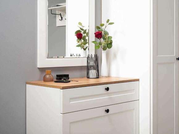 Остин Тумба для обуви 16.121 Белый шагрень/Дуб Вотан Остин Тумба для обуви 16.121 Белый шагрень/Дуб Вотан