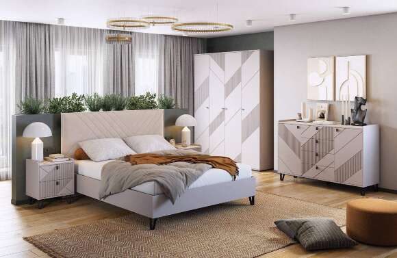 Кровать 180х200 с основанием и мягким изголовьем Кашемир Кровать 180х200 с основанием и мягким изголовьем Кашемир