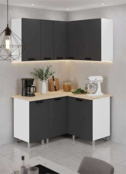 МК Аленушка Угловая Лаванда Сталь,скоба черный,сонома