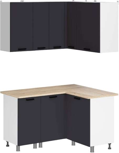 МК Аленушка Угловая Лаванда Сталь,скоба черный,сонома