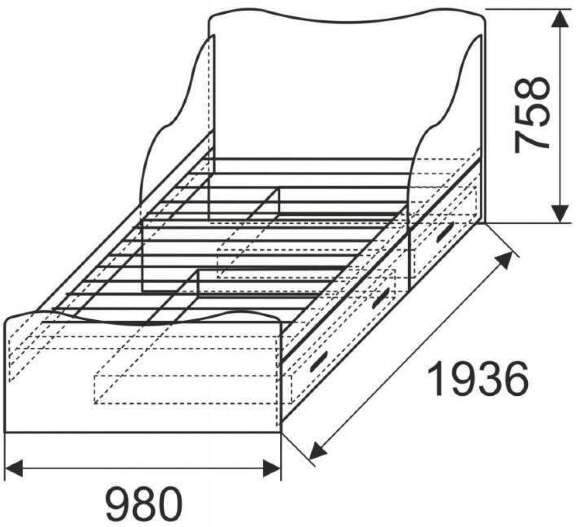 Кровать 90х190 Квест 5 Ижмебель (комплект 1)